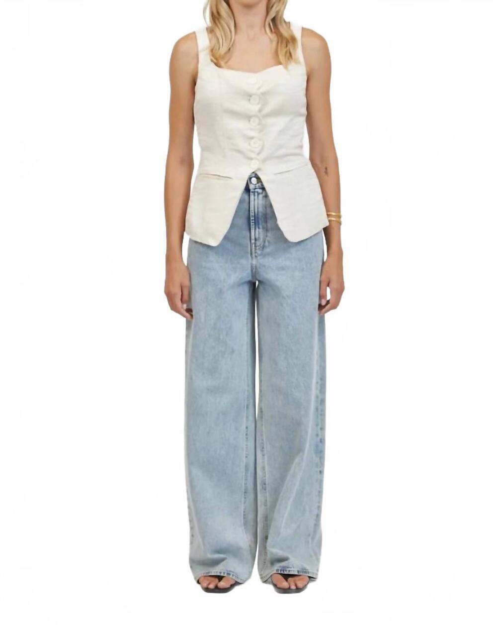 NEW A.REN celine sleeveless top in natural